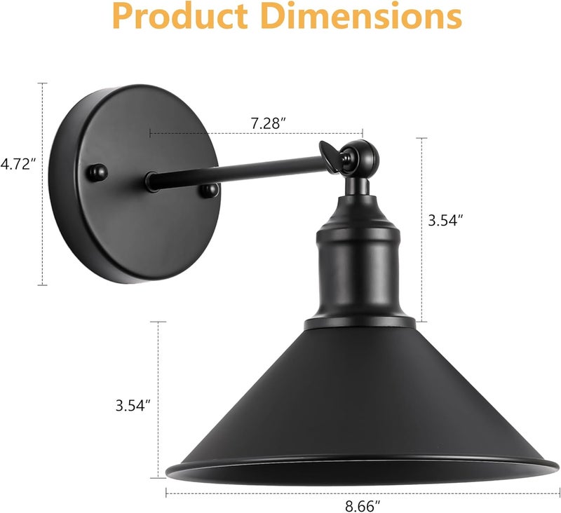Franing Vintage Black Wireless Battery Operated Wall Sconces, Cordless LED Wall Lights Set of 2 with Remote Control, for Bedroom, Farmhouse, Gallery - Easy Setup, Adjustable Brightness, Long-Lasting Battery - Image 2
